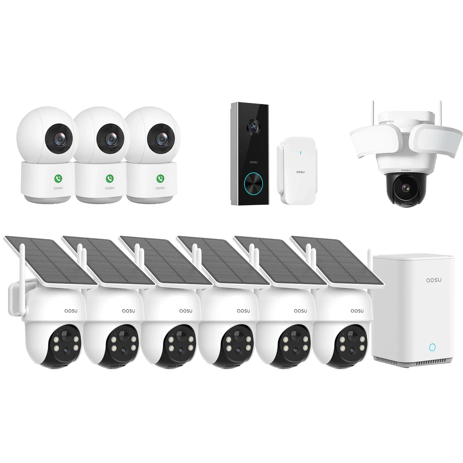 SolarCam D1 Classic (6-Cam) + Video Doorbell Pro + Floodlight Cam Pro + IndoorCam P1 Pro